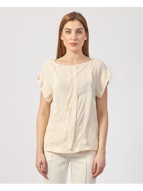 Silvian Heach crew-neck t-shirt with button on the back SILVIAN HEACH | GPP25162BLMILK